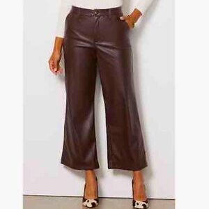 NWT Kut From The Kloth Aubrielle Wide Leg Vegan Faux Leather Trousers size 6